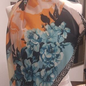 Floral Patterned Scarf with Vibrant Colors